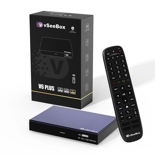 vSeeBox V6 Plus Android TV Box with 8K, Split-Screen, No Monthly Fees
