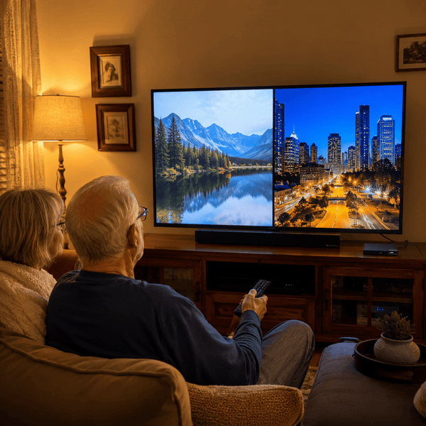 Two people, one TV
