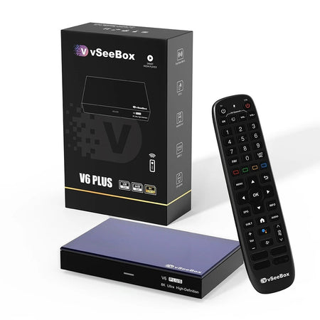 vSeeBox V6 Plus Android TV Box with 8K, Split-Screen, No Monthly Fees