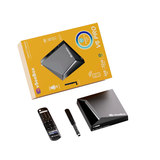 vSeeBox V6 Pro — Android TV Box, No Monthly Fees